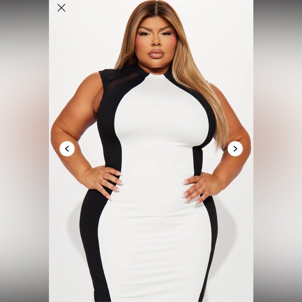 Black Tie Affair Maxi Dress - Black/White - Picture 3 of 7